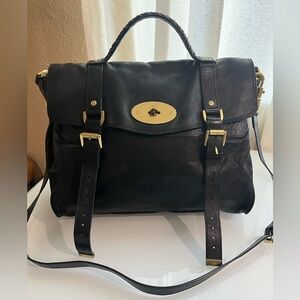 MULBERRY BLACK LEATHER ALEXA